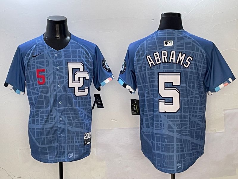 Men Washington Nationals #5 Abrams Blue Joint Name Nike 2025 MLB Jersey style 4->washington nationals->MLB Jersey